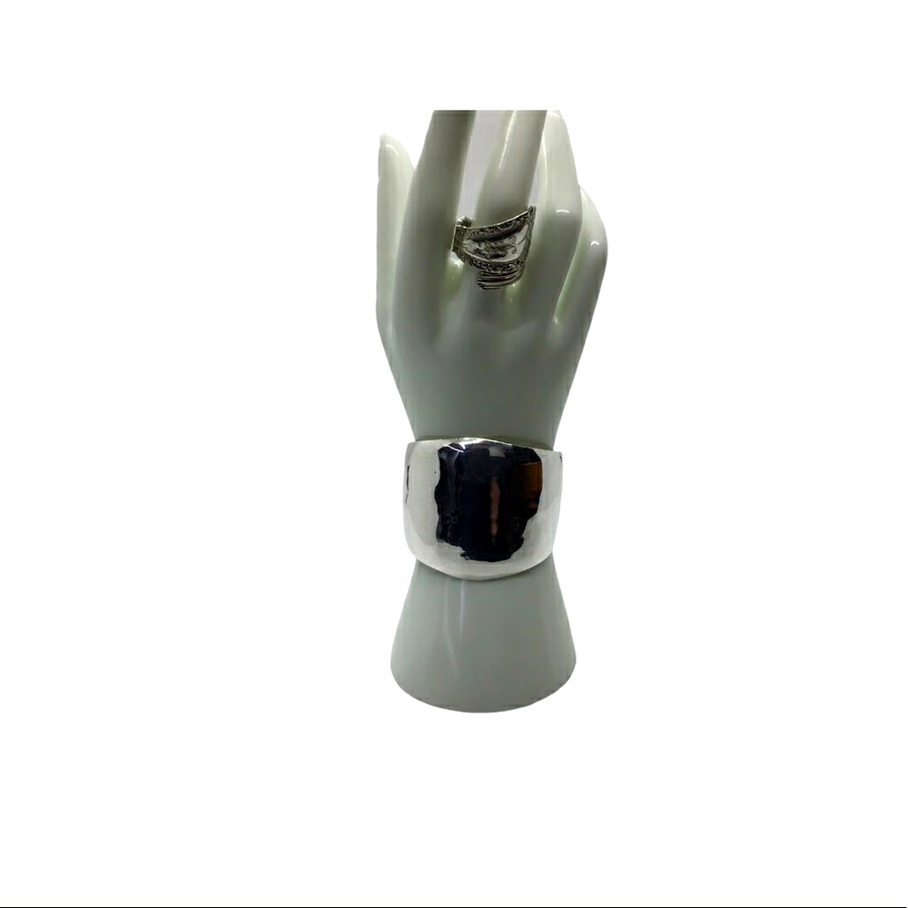 Hammered silver cuff bracelet